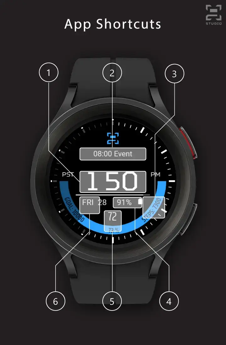 X9 101 Wear OS Digital Watch Face X9 Studio